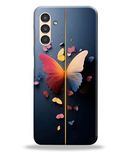 Image of Stylish Butterfly Printed Hard Back Case Cover Compatible for Samsung Galaxy A13 5G / SM-A136U, SM-A136U1 (Multicolor) - D1665