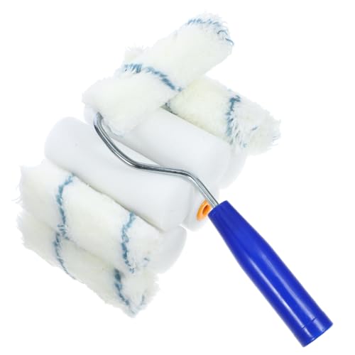 VALICLUD ポータブル塗装用ローラー 密海綿 棉線刷頭付き 耐久性高く洗浄簡単 壁用塗料対応 エルゴ ックグリップで快適な手塗り作業に