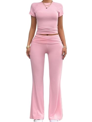 Ensemble t-shirt pour femmes slim et pantalon décontracté de printemps été