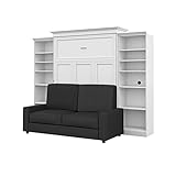 Bestar, Versatile Collection, Queen Murphy Bed, Two Storage Units and a Sofa (115”)