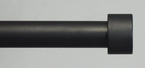 Urbanest 5/8-inch Diameter End Cap Adjustable Single Drapery Curtain Rod, 84-inch to 120-inch, Black