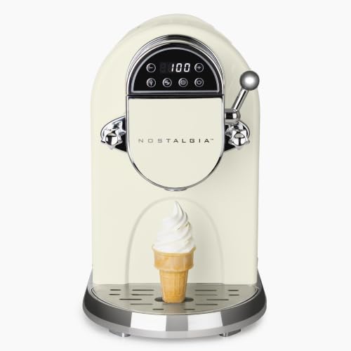 Image of Nostalgia Retro Soft Serve Ice Cream Maker - Make 10 / Four Ounce Servings of Chocolate, Vanilla, Strawberry Flavors & More - Easy Dispensing Lever & Self Clean Mode - Ready in about 20 Minutes