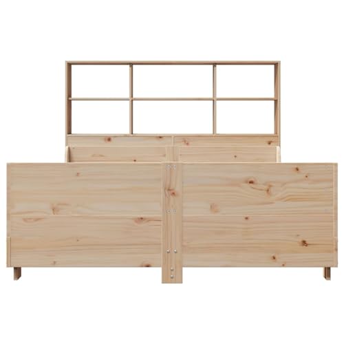 Gecheer Massivholzbett mit Regal ohne Matratze 150x200 cm Massivholz, Massivholz-Bettgestell Bett Bettrahmen für Gästezimmer Gästehaus Hotel Schlafzimmer3323803 – Bild 5