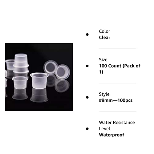 Disposable Tattoo Ink Cups-Small 100Pcs Plastic Disposable Tattoo Ink Cups For Tattoo Permanent Makeup Container Cap Tattoo Accessory,Tattoo Ink,Tattoo Supplies,Tattoo Kits(#9Mm—100Pcs) #TOP5