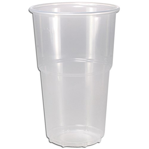 pack2go 1200 Plastikbecher, transparent klar, PP, Einweg-Bierbecher mit Schaumrand - 0,4l, Ø95mm Cover