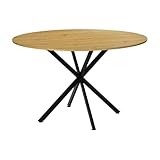 Songvas Esstisch Rund 120cm, Küchentisch, Modern Esszimmertisch, geeignet für Esszimmer, Wohnzimmer, Küche, Esstisch Rund Holz für 4 6 Personen, Braun，120x120x75cm