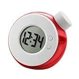 Water Powered Clock Digital Clock Alarm Clock Bedside Clock for Bedroom Night Stand, Red