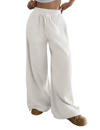 Amazon.com: HeSaYep Fleece Lined Sweatpants Women Wide Leg Baggy