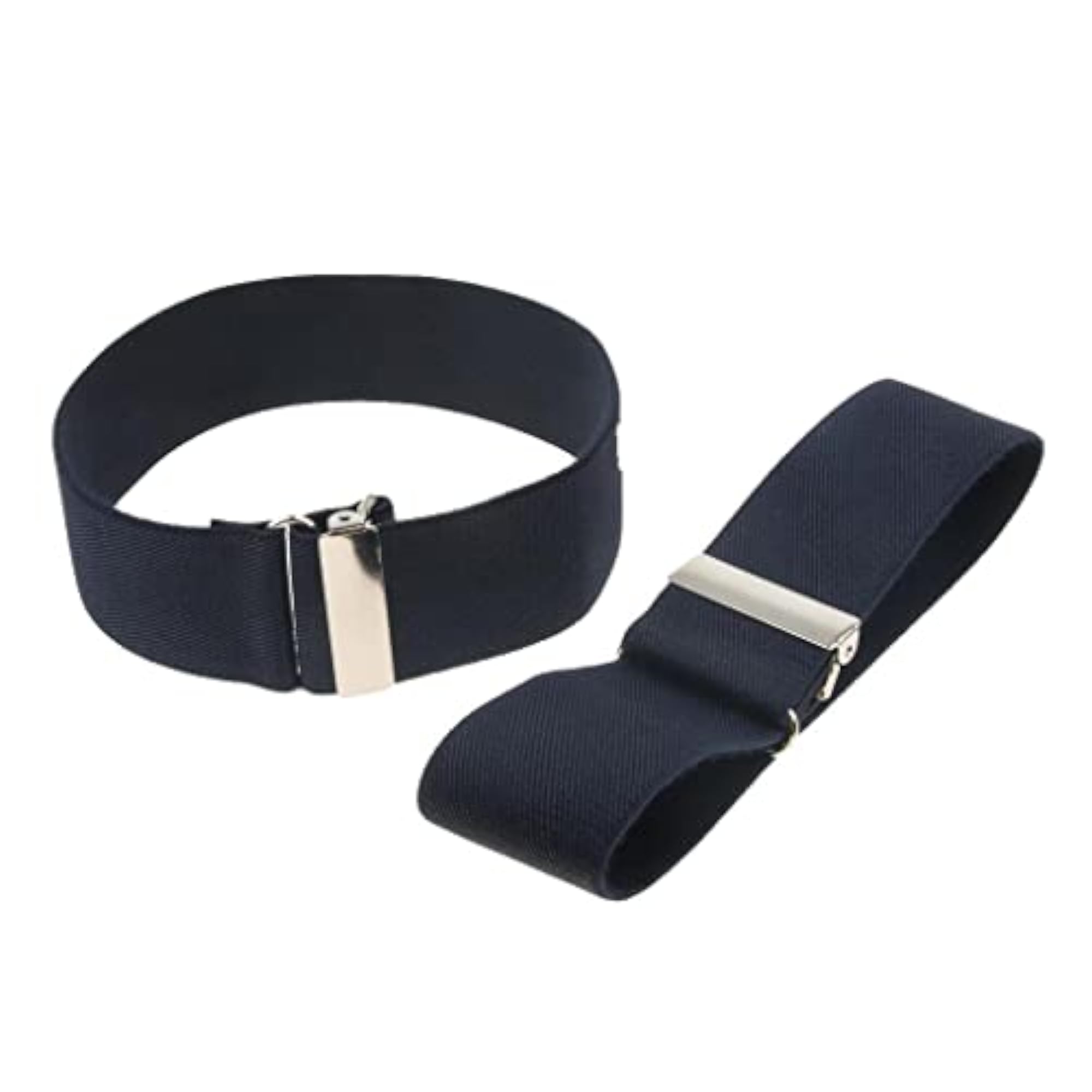 Adjustable Anti Slip Elastic Shirt Sleeves Holder Armband, Navy Blue