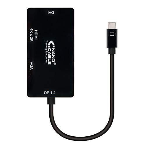 Nanocable Convertitore Da USB-C A Vga/Dvi/Hdmi (3 In 1), Nero - 2