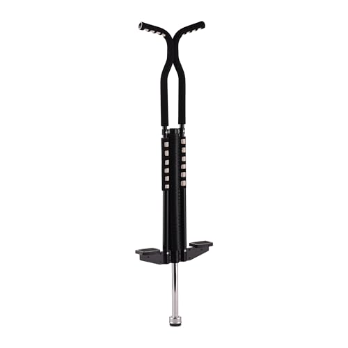 Relaxdays Pogo Stick für Kinder, Springstock bis 60 kg, gepolststert, Sprungstab Outdoor, rutschfest, Edelstahl, schwarz