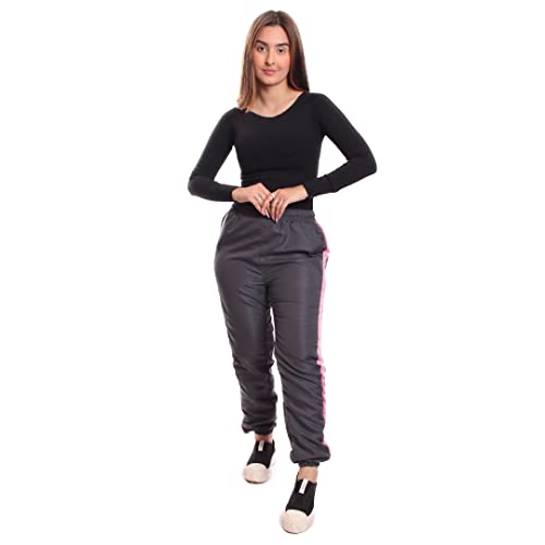 Calça Tactel Feminina Jogger Cor:Cinza Rosa;Tamanho:P;Genero:Feminino