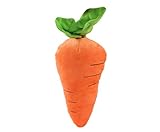 Pet Lou Durable Plush Dog and Cat Toys with Multi-Squeaks and Crinkle Paper. (Orange, 8-Inch Carrot)