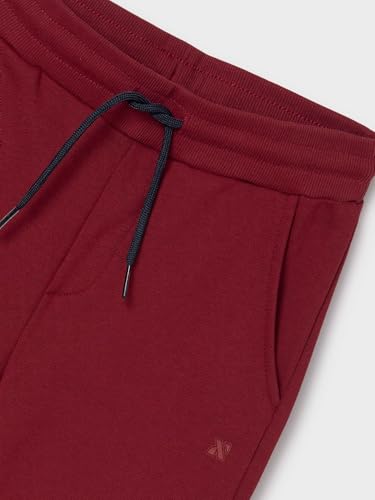 Mayoral Basic Cuffed Fleece Trousers for Boys Wine2