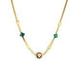 KDFIYSCV Collares de figura redonda Nuevos exquisitos joyas de cuello de cadena de huesos de serpiente de color dorado