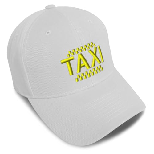 Speedy Pros Baseball Caps for Men & Women Embroidered Taxi Embroidery Ladies & Men Baseball Hats Acrylic White Design Only