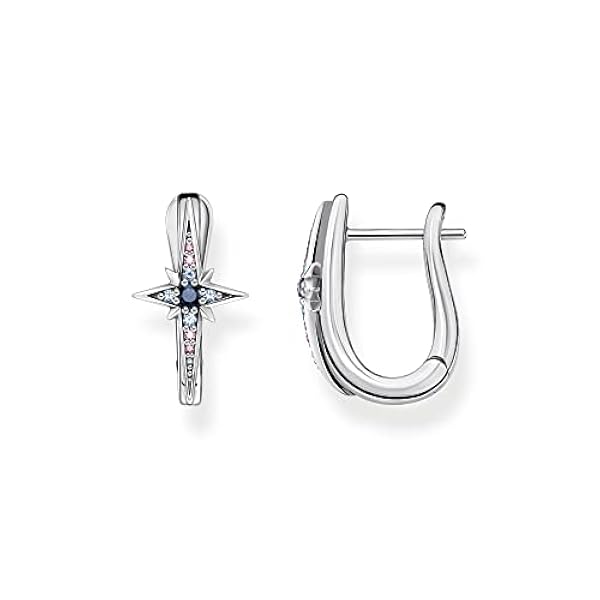 Thomas Sabo Pendientes de aro de plata 925 con piedra de cristal 32019567, 1,8cm, Plata, Cubic Zirconia,
