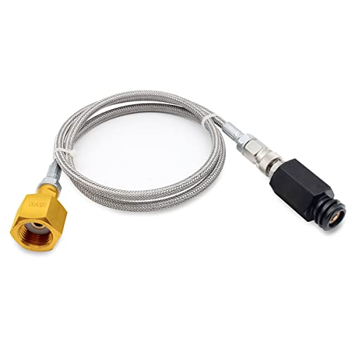 Co2 Tank To Sodastream Machine Adapter, Cga320 Co2 Tank Cylinder Adapter To Tr21-4 G1/2 Soda Water Machine With 36 Inch Stainless Steel Hose, Soda Maker Parts & Accessories #TOP1