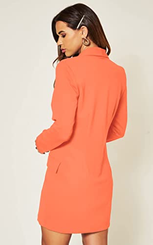 Image of UNIQUE 21 Women Luxe Stain Breasted Asymmetric Blazer Dress - Ladies Elegant Casual Work Office Events Blazer Dresses