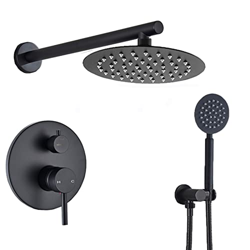 HAUSELIEBE 10 Pulgadas Sistema De Ducha, 2 Vías Conjunto De Ducha Latón Columna De Ducha con Alcachofa De Ducha, Ducha De Mano Cover