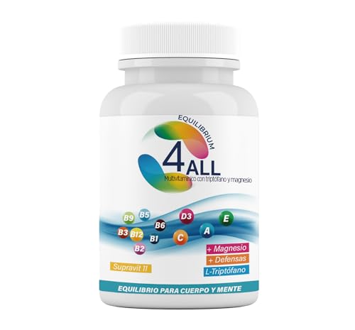 Equilibrium4All Multivitamínico para Hombre y Mujer. Vitaminas para Reducir el Cansancio, Regular el Estado de Ánimo y el Sueño. Energía por el Día, Descanso por la Noche 30 Comprimidos (30)