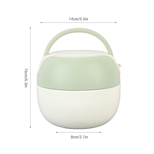 Termo para comida de acero inoxidable portátil AUNMAS hermético de doble pared con cuchara verde 3
