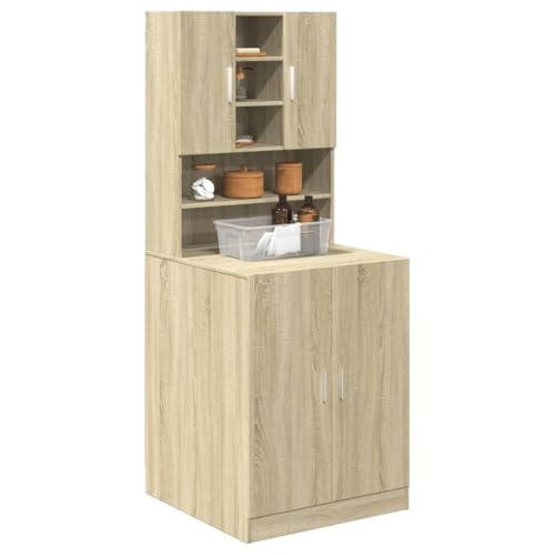 Mueble para lavadora ocultar desorden solución de almacenamiento para baños pequeños 4