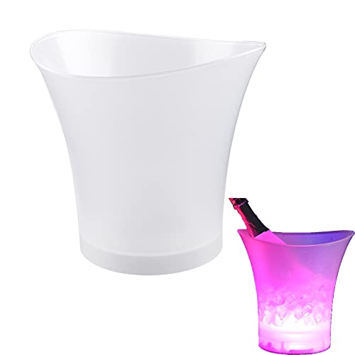 HIOD 5L 4 Color Waterproof Plastic LED Ice Bucket Bar Nightclub Light Up Champagne Whiskey Beer Bucket Bars Night Party