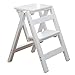 WANGFENG Stołek z 2 stopniami, składane krzesło drabinkowe drewniane drabiny stołek drabina przenośna drabina nośność 150 kg składane schody