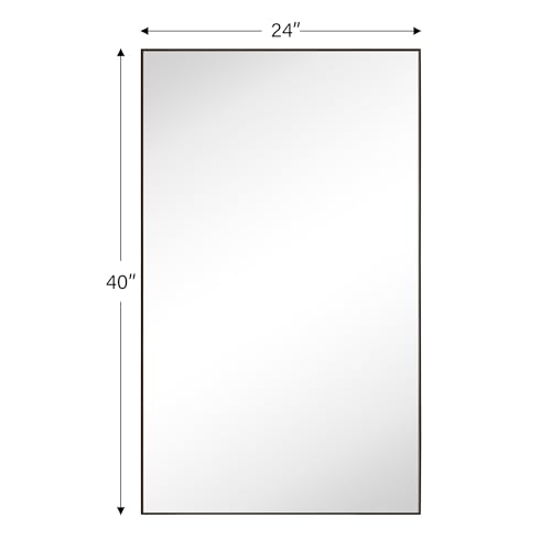 Image of TEHOME Oil Rubbed Bronze Bathroom Vanity Mirror with Squared Corners, 24x40'' Dark Bronze Rectangle Stainless Steel Metal Framed Mirror for Bathroom