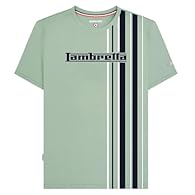 Mens T-Shirt By Lambretta Striped chest print Crew neck Embroidered branding to sleeve Branded woven label to side seam