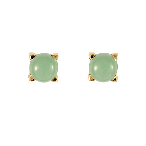 Ivy Gems mujer 9 k (375) oro amarillo redondo verde jade