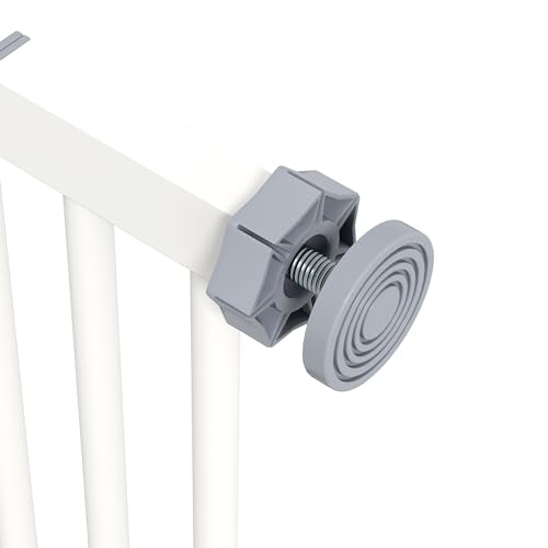 PawHut Türschutzgitter Treppenschutzgitter mit 7 cm Verlängerung Türgitter ohne Bohren mit Auto-Close Treppengitter für Breiten 74-87 cm Beidseitig Schwenkbar Metall Weiß