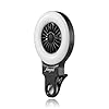 Fangirl by Remi: 2-en-1 Clip en el ventilador del teléfono y Selfie Ring Light (negro)