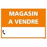 Signalétique.biz France, Panneau Immobilier Magasin à Vendre, Orange, Plastique rigide Akilux 3,5mm, Dimensions 60 x 40 cm (600 x 400 mm), Livré Avec Une Planche de Chiffres, Protection anti UV