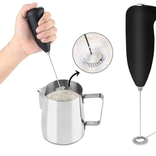 Mini Mixer Vertical e Portátil com Haste em Inox Mix Misturador de Bebidas Batedor Espumador de Leit