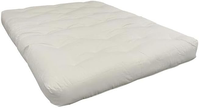 HomeStock Renaissance Rhapsody Futon Mattress 75" L x 54" W x 4" H All Cotton Natural Fill Firm and Supportive for Full Size Frames Ideal for Sofa Beds