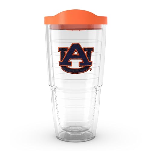 Tervis Made in USA Double Walled Auburn Tigers Insulated Tumbler Cup Keeps Drinks Cold & Hot, 24oz, Emblem
