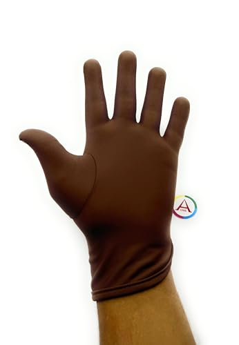 Image of Aone Premium Microfiber Lint Free Brown Hand Gloves 1 Pair Anti-Smear /Anti-Fingerprint for Quality Check /Scratch-free Handling for Jewellery /Diamond /Gemstone, Watch Boutique, Sun & Dust Protection