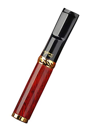 CaLeQi Cigarette Holder 24k Chapado en Oro Clean-Type Cigarette Vintage Wooden - Cabe en Forma Regular