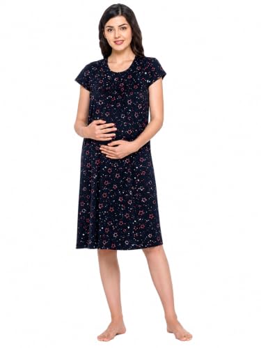 Image of Avlin Women Maternity Feeding Nighty Dress Floral Print