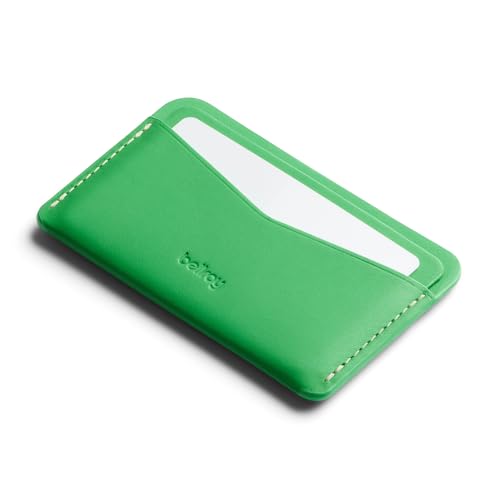 Bellroy Card Slip (minimalist leather card holder with space for up to 4 cards) - NeonGreen