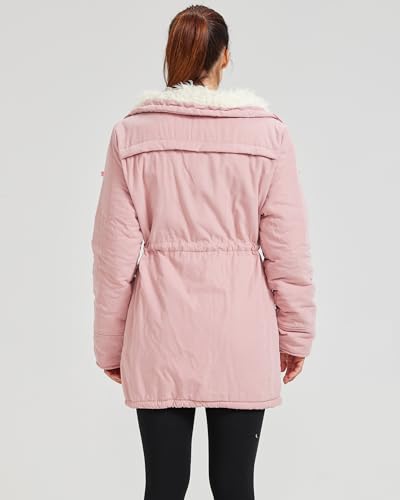 MEWOW Women's Winter Mid Length Thick Warm Faux Lamb Wool Lined Jacket Coat - Image 3