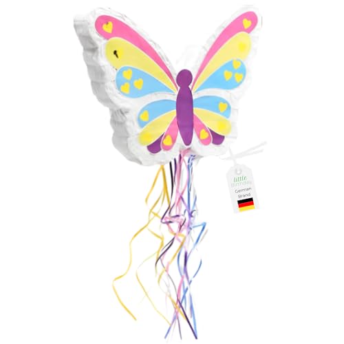little Birthday - 1 x farfalla Pinata – con lacci per l'apertura rapida – senza bastone per battere – senza imbottitura, dolci – compleanno – festa a tema – festa estiva