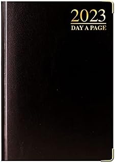 Luxury 2023 Day to Page Diary Padded-Front & Hardback Cover Gilt Edges 80GSM Paper A5 Black