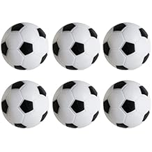 CABAX Foosball Table Replacement Foosballs, 36mm Game Table Size Black and White Tabletop Soccer Balls - 6 Pack