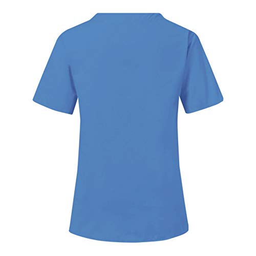 Fvbhty Women's Short Sleeve Scrubs Tops Heart Summer Loose Fit Medical Service Tops Shirt #TOP2