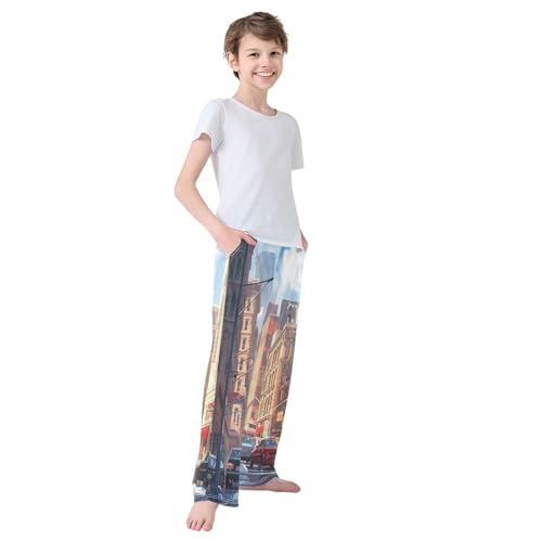 Boys' Pants Car New York City Long Bottoms Jogger Pants Elastic Waist Trousers with Pockets S-XL4