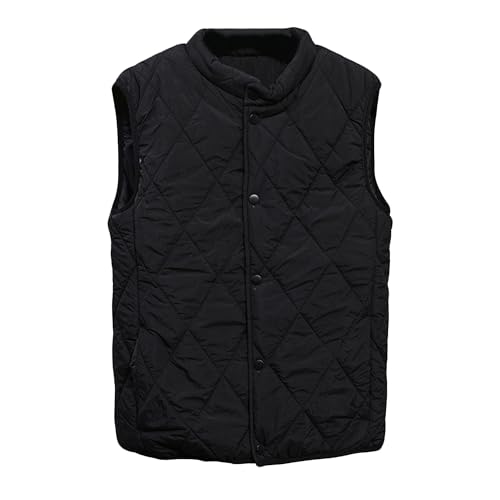 Gilet matelassé léger homme femme veste sans manches boutons pression mi-saison