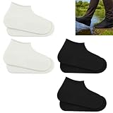 Schuhüberzieher Wasserdicht, 4 Paar Latex Schuhüberzieher Für Regen Und Schnee, Rutschfeste Regenschutz Schuhe, Universelle Größe 38-46, Ideal Für Outdoor, Reisen Und Gartenarbeit